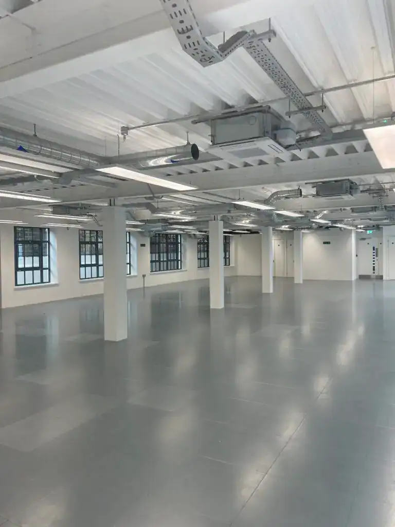 Fitted-out office cleared back to shell, ready for Cat A reinstatement and handover