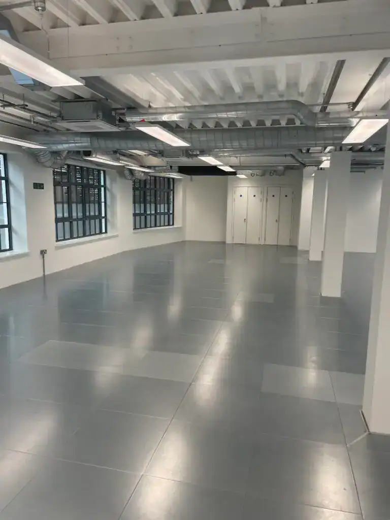 Office partition removal in progress during a commercial strip-out in central London